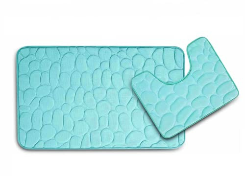 Marco Paul Ensemble de tapis de bain antidérapants en mousse à mémoire de forme pour WC Tapis de bain super doux Résistant à la moisissure Lavable en machine Antidérapant En microfibre