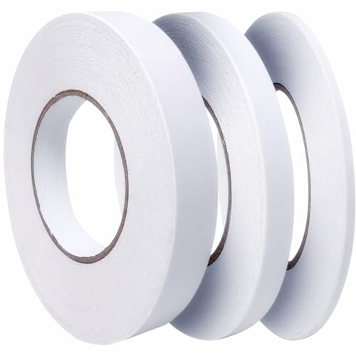 TWINS® 3 Rolls Double Sided Sticky Adhesive Tape for Crafts & DIY Sized 25 meter long & (25mm/6.35mm/12.7mm) in Width-Super Double Sided Sticky Tape for Cards, Boxes, Craft for Wallpaper & Scrapbook