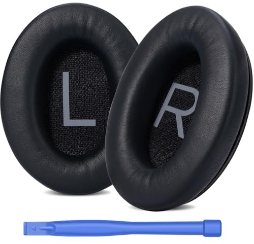 Ersatz Ohrpolster für Bose Quietcomfort 45 Kopfhörer | kompatibel mit QC45 Over-Ear Kopfhörer, Ersatz-Kissen mit weicherem Protein Leder, Geräuschisolierender Memory Foam