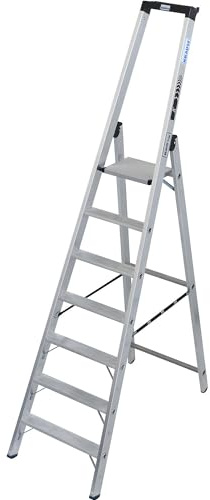 KRAUSE | Schwerlast-Stehleiter | Einseitig begehbar, bis 225 kg, 7 Stufen inkl Plattform