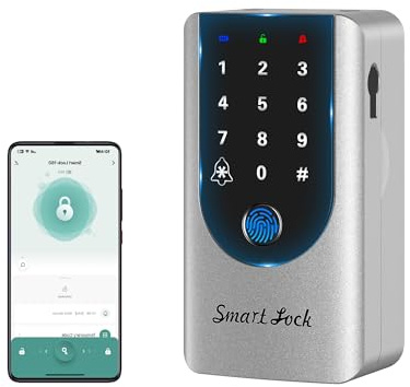 TenixLox Coffre-fort mural pour clés avec application et empreintes digitales, IP66 étanche à l'eau avec application et sonnette intégrée, boîte de verrouillage intelligente pour clé de maison, clé de