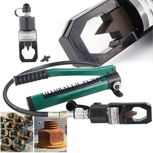 Hydraulischer Mutternspalter (12 Tonnen/16 Tonnen) – Spaltwerkzeug zum Entfernen von rostigen Schraubenmuttern, Handpumpen-Set mit großer/kleiner Klinge – 17/20 mm Federweg