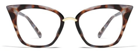 AOOLIA montature cat-eye occhiali da lettura donna, moda occhiali anti luce blu, Anti Luce Blu Lenti Antiriflesso per studio lavoro (Leopardo, 0, x)