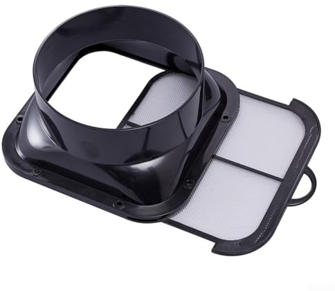 150mm Kanalverbinder Flansch, ABS Flansch K Lüfter Schlauchverbinder Lüftungsschlitz Adapter Kunststoff Kanalverbinder Platte mit Filter für Küchenhaube Lüftungssystem