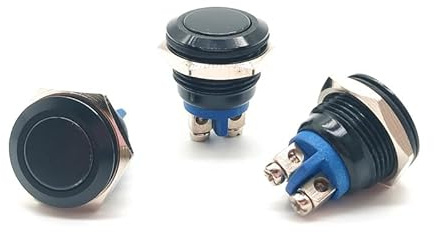 Switian 3 Pezzi 16MM 5/8 Interruttore a Pulsante Momentaneo IP65 3A/220V SPDT Terminale a Vite Adatto per Auto RV Camion Barca