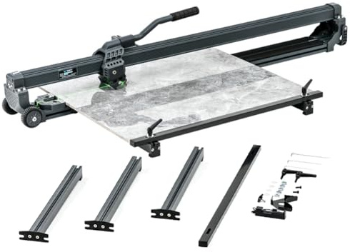 Cortadora de Azulejos Manual de Gran Formato, Cortadora Profesional de Azulejos Cerámicos porcelánicos con Asa de Transporte y Ruedas, Máquina Cortadora de Azulejos para Azulejos Grandes 80/120cm