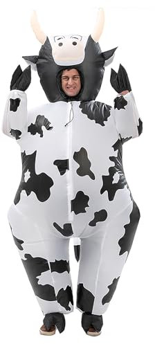 XAMOFAN Costume da Mucca di Maiale Gonfiabile Costume Costume gonfiabile Cosplay Halloween Roleplay Party Holiday per Adulti (White)