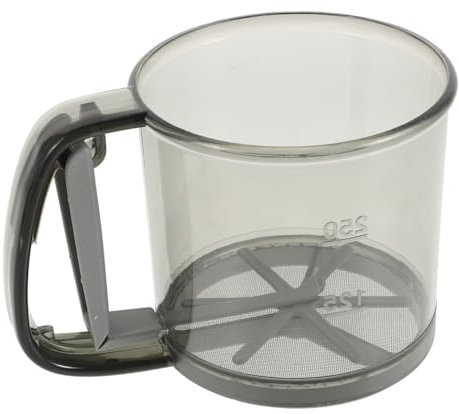 Alipis Handheld Semi-Automatic Flour Sifter Double Layer Fine Mesh Sieve for Baking Cakes Effortless Sifting Powdered Sugar Household Kitchen Gadget Gray