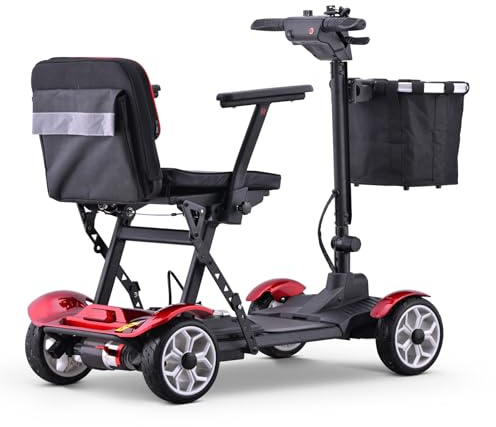 FANGZHL 4-Rad-Mobilitätsstuhl,Elektrischer Rollstuhl Scooter,Roller Für Senioren,Klappbare Mobilitätsroller,Tragbarer Reiseroller,Mobilitätshilfen,Tragfähigkeit 130 Kg 20ah