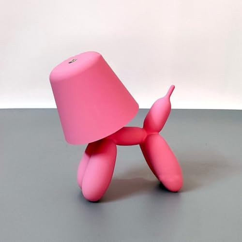 AoLa Table Lampe LED Rechargeable Décoration Ballon Chien Lampe Bureau avec contrôle Tactile Variateur d'intensité Lampe de Chevet USB sans Fil Créatif Cartoon Animaux Chien Lampe Enfant,Rose