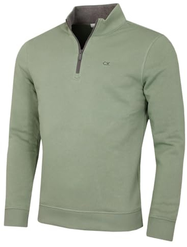 Calvin Klein Herren 2026 Rocky Half Zip Supersoft Golfpullover - Salbei - XXL
