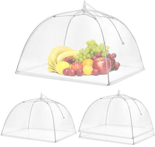 Roysmart 4 Stück Mesh-Material Fliegenhaube, Fliegenhaube Abdeckhaube für Essen Faltbare Kuchenabdeckung Fliegenschirm, Abdeckhauben für Lebensmittel Perfekter Fliegenschutz für Essen, Obst, BBQ