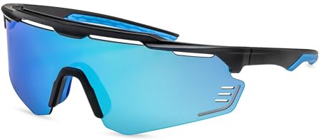 Back in Black Verspiegelte Sport-Sonnenbrille/Fahrrad- & Laufbrille für Herren & Damen/Leichte & Bruchsichere Outdoor-Sportbrille/100% UV-Schutz/F2511725