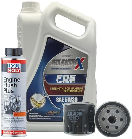 5w30 Fully Synthetic Engine Oil API SL 5L + Oil Filter + Engine Flush