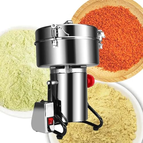 SaryEdge 4500g Commercial Electric Grinder, 41000rpm Countertop Stainless Steel Swing Grain Mill, 10kg/h Coffee Grinding Machine for Restaurants, Factories, Supermarkets(