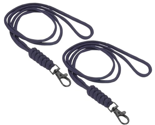 PATIKIL 44 cm halsband med krok, 2 st lång halsrem snodd snodd emblem snodd för ID-bricka hållare nycklar USB nyckelring USB kontor, mörkblå