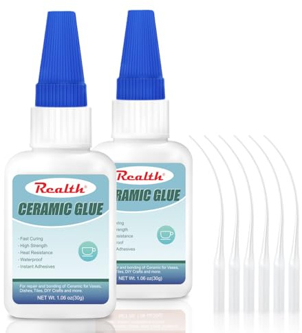 Realth Colle Céramique D'adhésif Transparent 30g, 2 Pcs