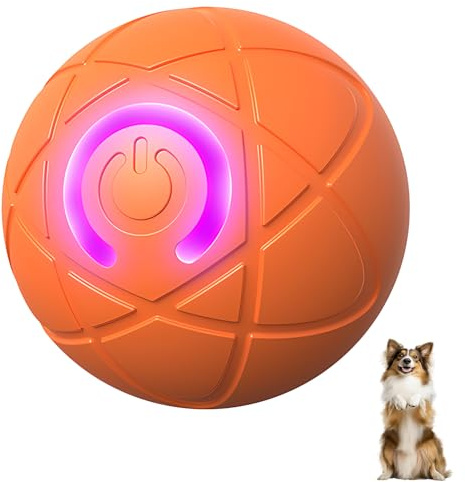AOUZOVLI Interaktives Hundespielzeug,Magic Ball für Hunde,Hundespielzeug Ball,Sturz- und Beißfest,Setzt die Überschüssige Energie des Hundes Frei,Geeignet für Alle Arten von Kleinen Hunden(Orange)