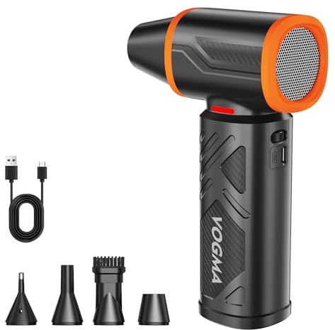 VOGMA V40 Compressed Air Duster-270000RPM 350G Super Power Electric Air Duster, 10000mAh Cordless Rechargeable Brushless Motor Canned Air, Stepless-Adjustable Air Blower for PC, Keyboard
