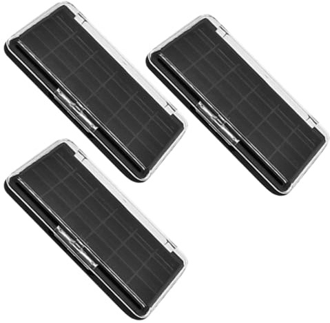 Boîte à Fards à Paupières Vide Noire Abs, Lot de 3 | Plateau DIY pour Rouge à Lèvres, Format Portable, Usage Sûr, pour Coiffeuse et Voyage