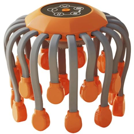 MotiveTech Accesorios para masaje de cabeza, relajación, suave, mejora resistencia, rascador de cabeza con 20, Naranja