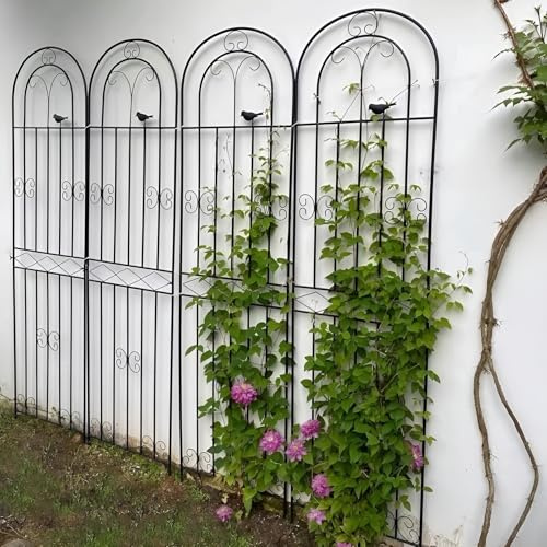 Enrejado para plantas trepadoras al aire libre, 120 cm, 150 cm, 180 cm, 200 cm, valla de soporte de metal para jardín, para calabacín, tomates, flores, solución decorativa para el crecimiento de