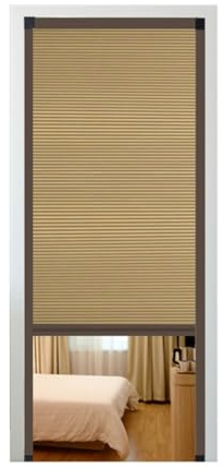 pujindu Akkordiontür, Ausziehbare Aluminium-Schiebetür, Unsichtbare Falt-Trenntür Für Türöffnungen Und Terrassen(Braun,100x130cm)
