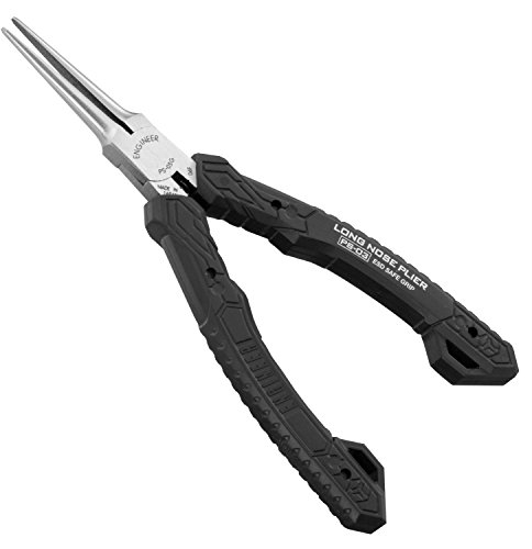 Compact Precision Compact Long Nose Pliers (Needle tip),Professional Grade, ESD Safe with Carbon Steel Jaws. Made in Japan. ENGINEER ps-03