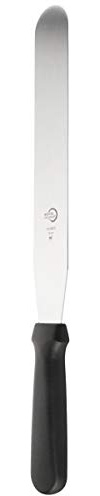 Mercer Culinary M18800P Straight Spatula 25.5cm 10-Inch, Stainless Steel, Black | Flexible blade glides smoothly under delicate foods for effortless lifting and spreading in busy professional kitchens.