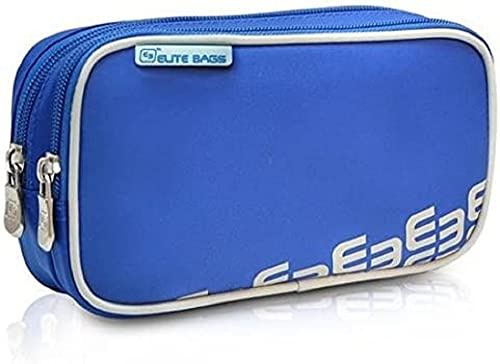 ELITE BAGS Borsa isotermica blu per diabetici, 3 scomparti, con gel freddo, unisex, chiusura a cerniera, 0,22 kg, borsa per il trasporto di articoli correlati al diabete