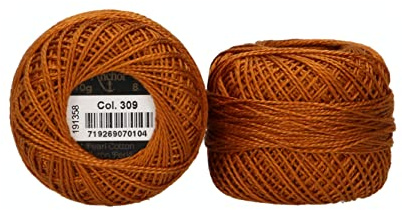 Anchor Perlgarn 8, 4591008-00309, Farbe:goldbraun, Stickgarne