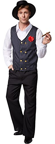 TecTake dressforfun Men’s Charleston Costume | Pinstripe waistcoat | Includes a great hat (M | no. 301616)