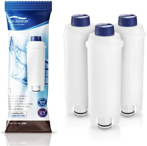 Aqualogis AL-S002 Wasserfilter Kompatibel mit DeLonghi DLSC002, SER3017 & 5513292811 - einschließlich Versionen der ECAM, ESAM, ETAM Serie (3 Pack)