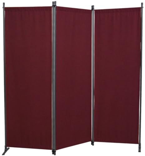 ANGERER Paravent 3-teilig, Swingtex Bordeaux | Raumteiler, Raumtrenner, Sichtschutz, für Windschutz & Schatten auf Balkon, Bezug aus waschbarem Stoff, Made in Germany