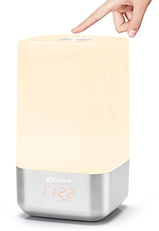 GOTOTOP 5 Naturgeräuschen LED Lichtwecker, Lichtwecker mit Sonnenaufgangfunktion, Touchdisplay, Tageslichtwecker, tragbar Wake Up Licht für Ihr gutes Leben