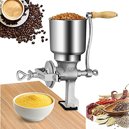 Manuelle Getreidemühle, Kaffeemühle Nussmühle Getreidequetsche Handgekröpft Kaffeemühle mit großem Trichter für Kokos Pfeffer nixtamalisierte Mais Kichererbsen Bohnen Körner Gewürze