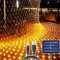 204 LED Lichternetz, 3M x 2M Lichterkette Netzlicht Solar/USB-Betrieben, Wasserdichte Mesh Lichtervorhang, Christbaum Lichterkette für Weihnachten Party Garten Indoor Draussen Dekorationen - Warmweiß
