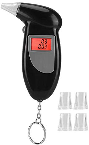 Probador de alcohol, probador/analizador de alcohol portátil con pantalla digital LCD de respiración con luz de fondo