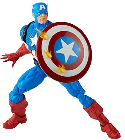 Marvel Hasbro Legends 20th Anniversary Series 1 Captain America 6-inch Collectible Action Figure with 14 Accessories, Multi-Coloured