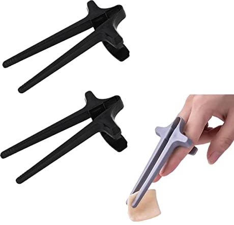 Fingerstäbchen für Gamer, Faule Hilfsstäbchen Hand-Freies Snack Finger Stäbchen, Geeignet zum Essen von Snacks Während der Arbeit an Mobiltelefonen und Computern Ohne Schmutzige Hände (2PCS-C)