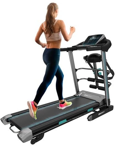 Cecotec Tapis de Course Pliant DrumFit WayHome 1600 Obelia Ultraflex Pro 1500 W, Inclinaison Motorisée, Surface 130x42 cm, Système d'Amorti, Écran, Ceinture de Massage, Noir