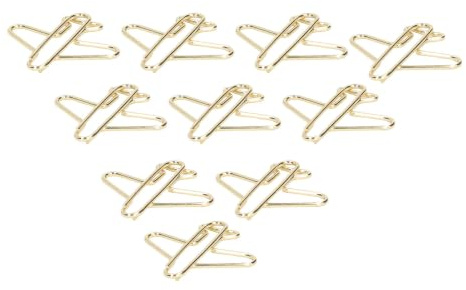 100Pcs Papierklammern Binder Clips Gold niedlich Flugzeug geformt Metall Büroklammer tragbar Anti-Rost Galvanik Büroklammern für Büro Schule Dokument