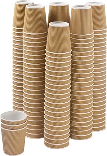 EcoWise | 25 x 12 Oz Ripple Paper Cup | 340 ml | Brown | Kraft - 3 Ply | 100% Natural and Recyclable | Eco-Friendly | Drinking | Hot Coffee, Tea, Cappuccino & Cold Drinks | Disposable - by Best House