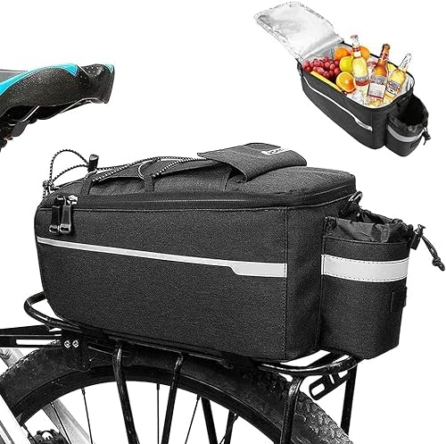 HAOIOPM Fahrradtasche für Gepäckträger,10L Isoliertasche Gepäckträgertasche,3 in1 Multifunktionale Stammkühltasche,Wasserdicht I mit Tragegriff und Schultergurt I Regenschutz Reflektierend