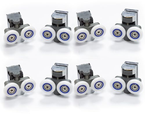 Nes Home Pack of 8 Shower Door Wheels 23mm Top and Bottom Roller Runners Chrome