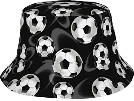 Schwarzer Fußballhut für Damen und Herren, Schwarz, Einheitsgröße
