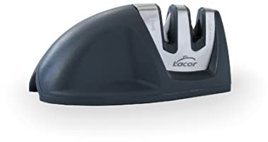 Lacor 39264 - Afilador de Cuchillos Manual Mini, Dos Ranuras de Afilado | Para un uso práctico y profesional en cocina; base antideslizante, ideal para cocina profesional y uso diario en casa