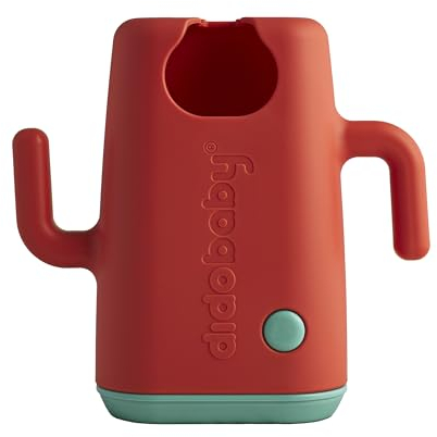 DIDOBABY Didopoucher - Squeeze Proof Holder for Food Pouches - Allows Baby to Self-Feed and Avoid Messes - 2 in 1, Also for Drink Boxes - Encourages Self-Feeding - Ergonomic Handles - Coral
