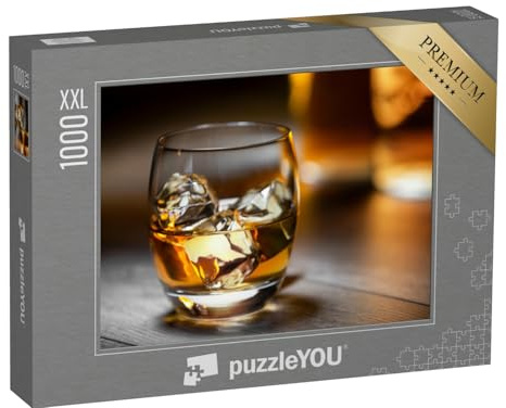 Puzzle 1000 pièces XXL « Verre rafraîchissant de Whisky écossais ou de Bourbon avec des glaçons »