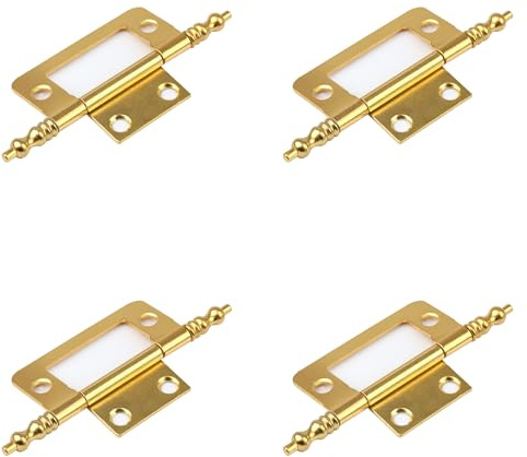 Aoktorkit 4Pcs Modern Gold 2 Inch Flush Hinges for Closet Drawer Cabinet Internal Door